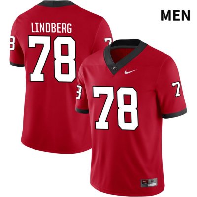 Men's Georgia Bulldogs NCAA #78 Chad Lindberg Nike Stitched Red NIL 2022 Authentic College Football Jersey NZY0354YY